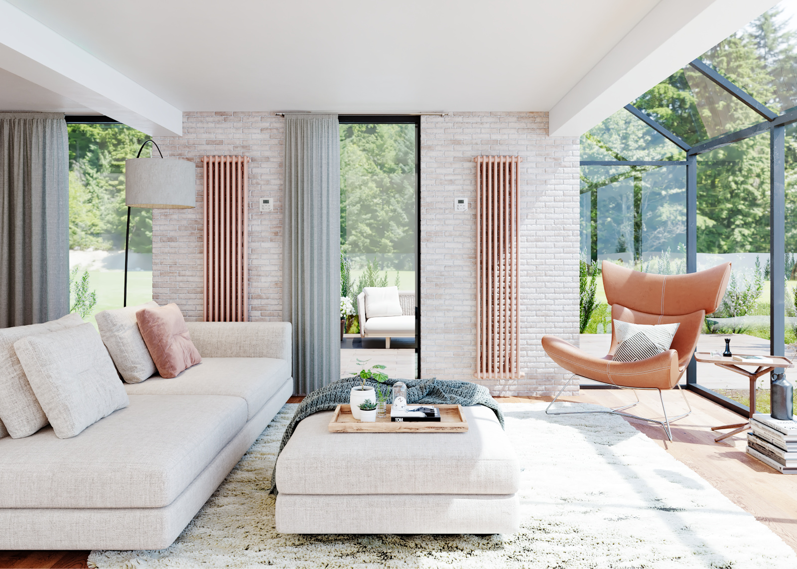 Rendering Zehnder Charleston Electric Decorative radiator Front view