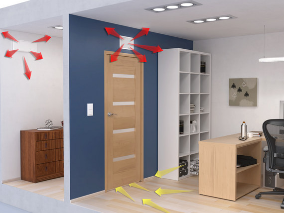 Rendering Zehnder ComfoDuct Attivo Comfortable indoor ventilation Angled view