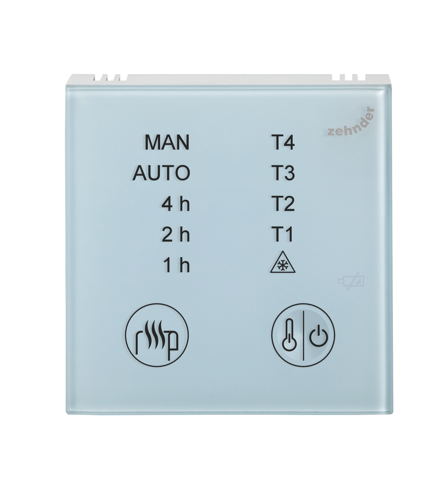 Zehnder_RAD_WIVAR II_control panel model 1_white Cut-Out Janda Bow Decorative radiator Front view