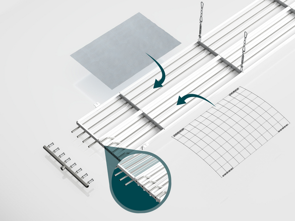 Cut-Out Zehnder ZFP Heating and cooling ceilings Angled view