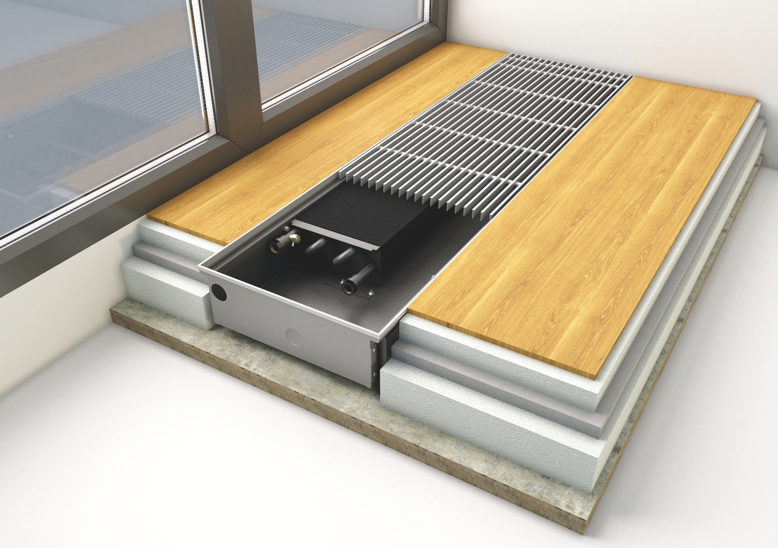 Rendering Zehnder Terraline Decorative radiator Top view